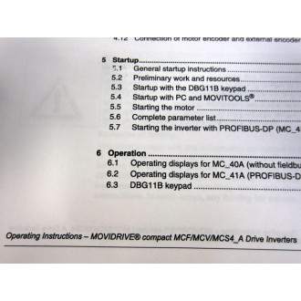SEW 11535016EN Movidrive Compact Operating Instructions - New No Box