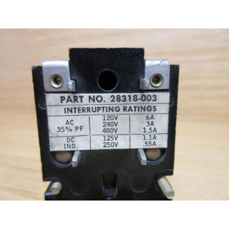 Hubbell 28318-003 PBP Pushbutton Insert 28318003 - New No Box