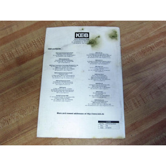 KEB 00F501B-KR00 Instruction Manual - New No Box