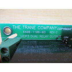 The Trane Company 6400-1106-03 UCP3 Dual Relay Output Board X13650733-06 - Used