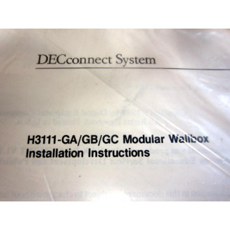Digital EK-DECSY-WI-001 H3111-GAGBGC Modular Wallbox Instructions - New No Box