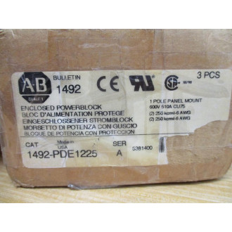 Allen Bradley 1492-PDE1225 Enclosed Power Block 1492PDE1225 (Pack of 3)