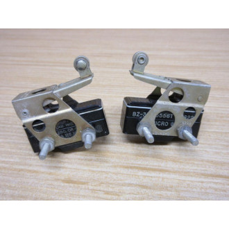 MicroSwitch BZ-3R155556T-S Limit Switch W Roller Lever (Pack of 2) - Used