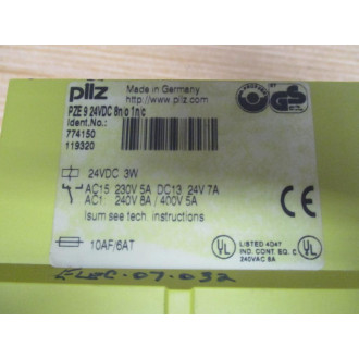 Pilz PZE 9 24VDC 8no 1nc Safety Relay 774150 - Used