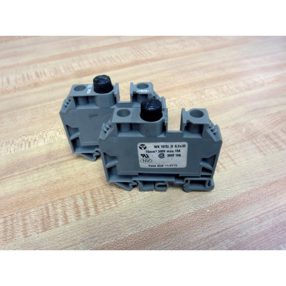 Wieland WK 10Si U 6.3x32 Fuse Terminal WK 10SiU63x32 (Pack of 2) - Used