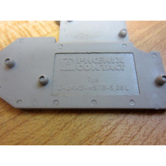 Phoenix Contact D-UKK3-MSTB-5.08-L Terminal Block End Cover DUKK3MSTB508L (Pack of 6) - New No Box