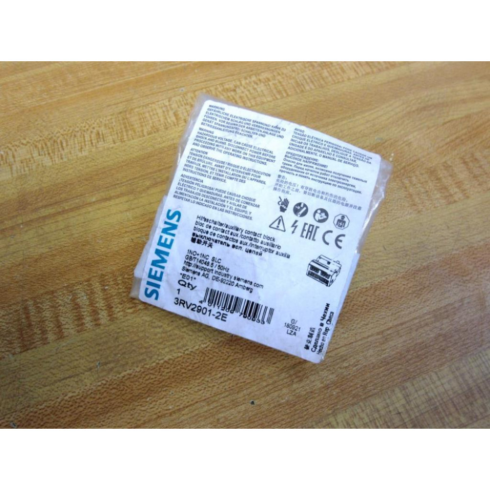 Siemens 3RV2901-2E Transverse Auxiliary Switch 3RV29012E