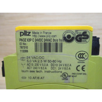 Pilz PNOZ X3P C 24VDC 24VAC 3no 1no Safety Relay 787310 - Used