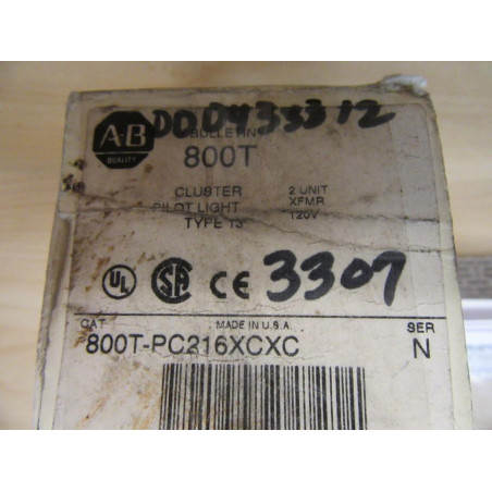 Allen Bradley 800T-PC216XCXC Cluster Lamp WO Lens Cap