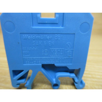 Weidmuller SAK 6 EN BL Terminal Block 0212880000 (Pack of 13) - New No Box