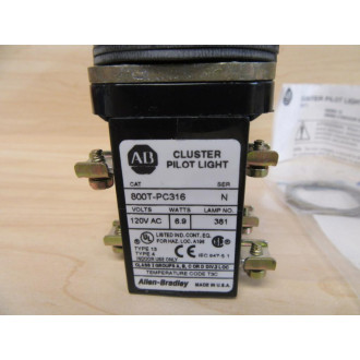 Allen Bradley 800T-PC316 Cluster WO Lens Cap