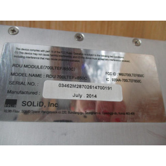 Solid 700LTEF850C RDU Module RDU700LTEF+850C - New No Box
