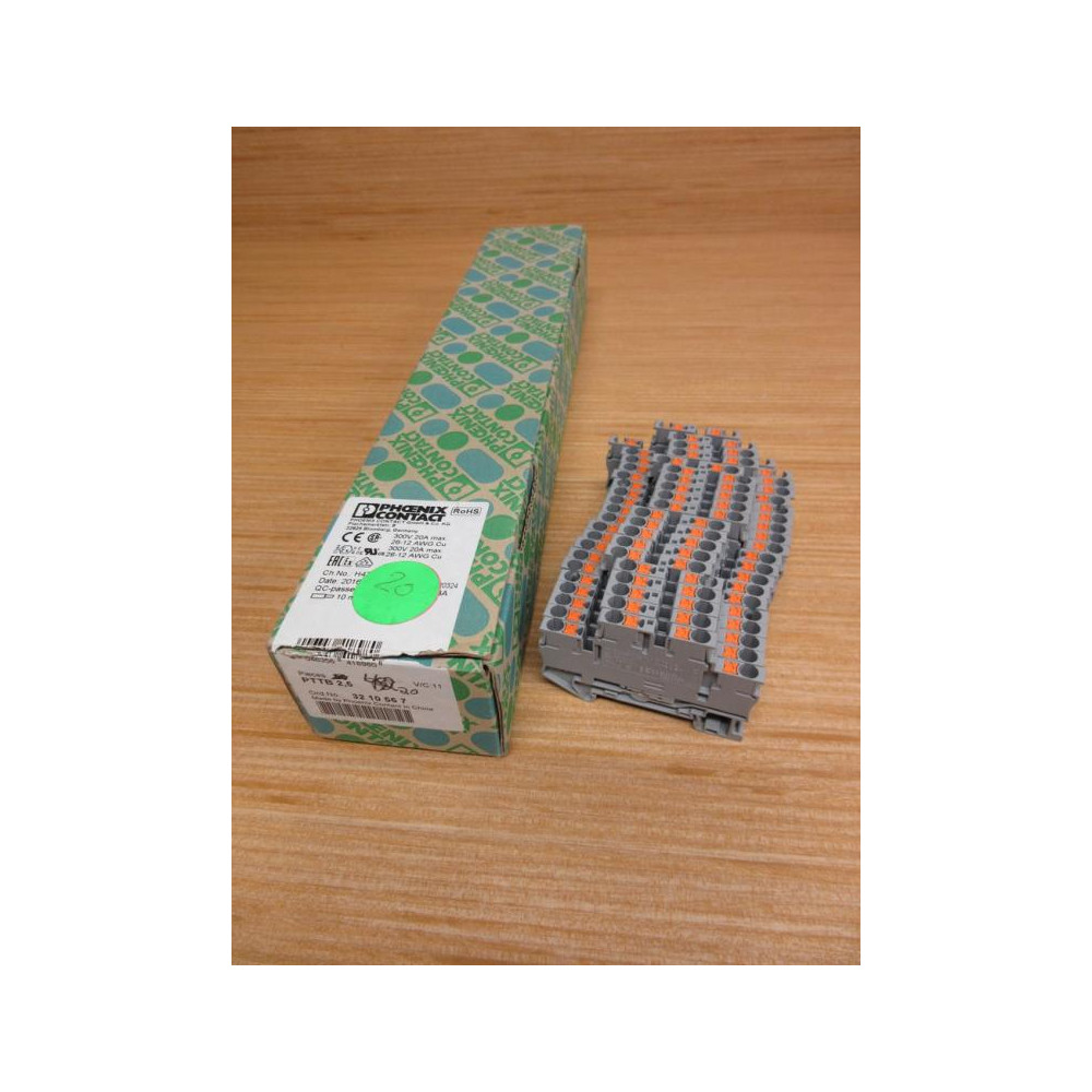 Phoenix Contact PTTB 2.5 Terminal Block PTTB 2.5-PV (Pack of 20)