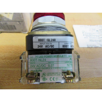 Allen Bradley 800T-QL24R Pilot Light 800TQL24R