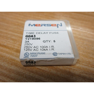 Mersen GGA3 Ferraz Shawmut 3A Time Delay Fuse Gould GGA3 5MT3 (Pack of 8)