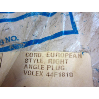 Volex 44F1810 European Style Cable, Right Angle Plug