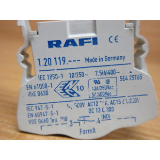 Rafi 1.20-119 Contact Block 120119 Form X, N.O. - New No Box