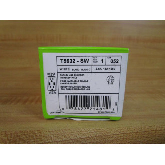 Leviton T5632-SW Duplex USB Charger TR Receptacle T5632SW