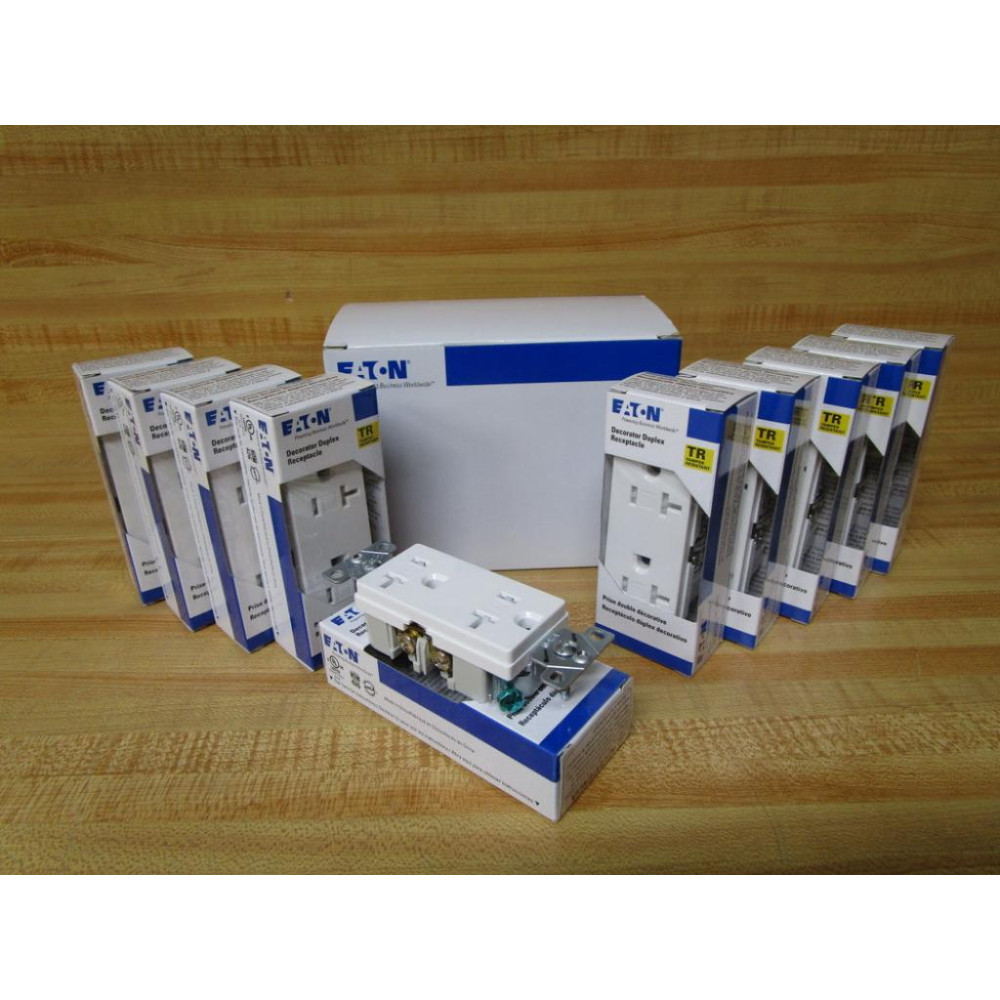 Eaton TR6352W-BOX Decorator Duplex Receptacle TR6352WBOX (Pack of 10)