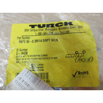 Turck RKFV 96-0.3M14.5NPT WLN MiniFast Receptacle U-18438