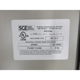 SCE 3978407 Enclosure P143007-114-050 20x20x10 Inches