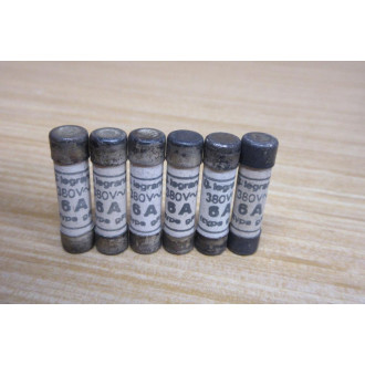 Legrand 6A Fuse Type gF, 380VAC (Pack of 6) - Used