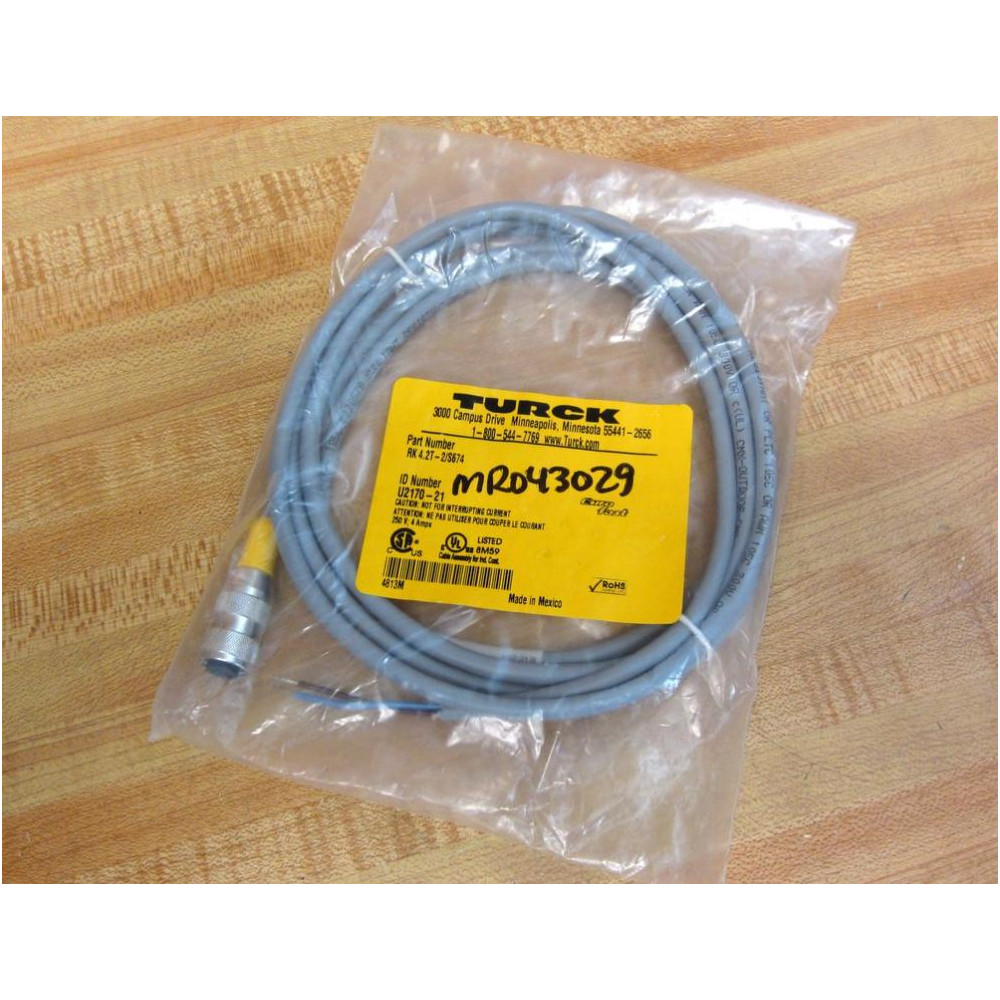 Turck RK4.2T-2S674 Single-Ended CordSet U2170-21