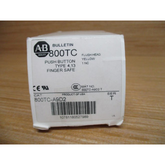 Allen Bradley 800TC-A9D2 Yellow Push Button