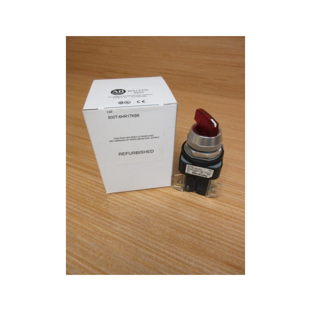 Allen Bradley 800T-6HR17KB6 Selector Switch 800T-XD1, 800T-Blank Red - Refurbished Allen Bradley 800T-6HR17KB6 Selector Switch 800T-XD1, 800T-Blank Red - Refurbished