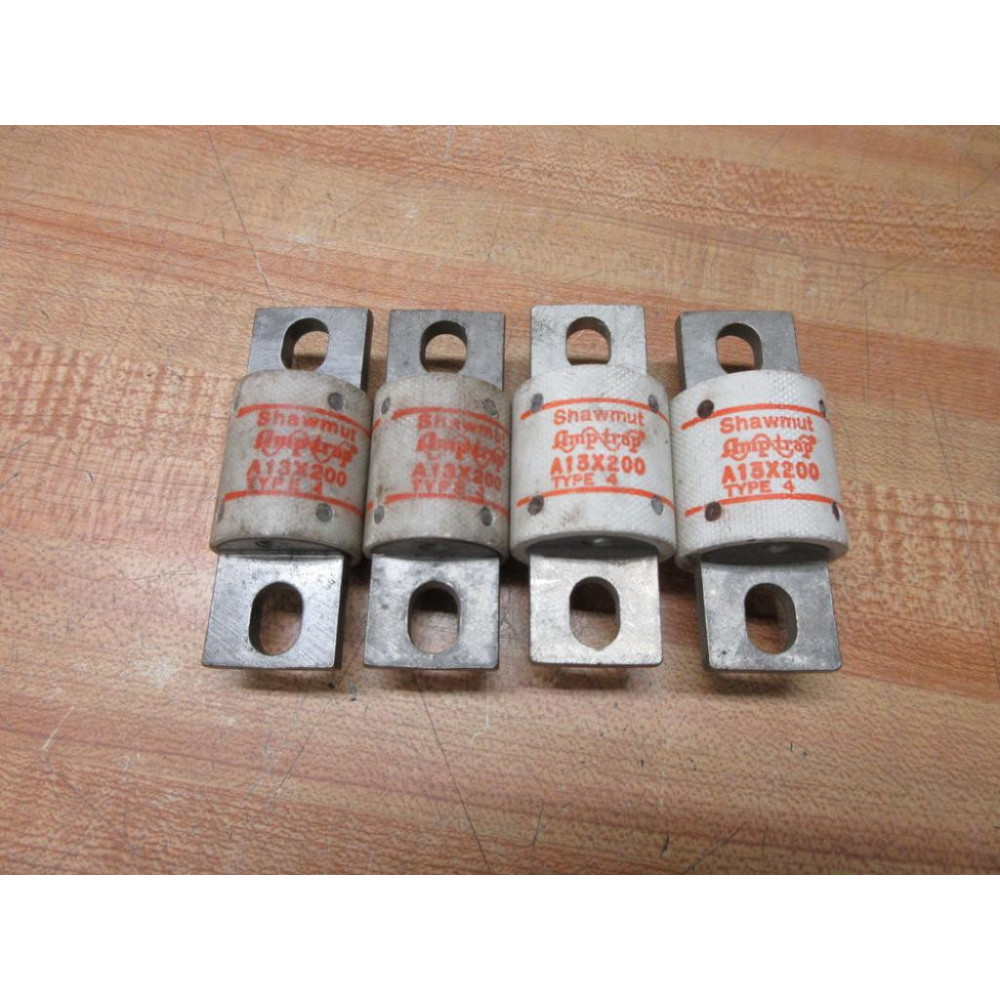 Gould Shawmut Ferraz A13X200-4 Mersen Amp-Trap Fuse A13X200 (Pack of 4) - Used