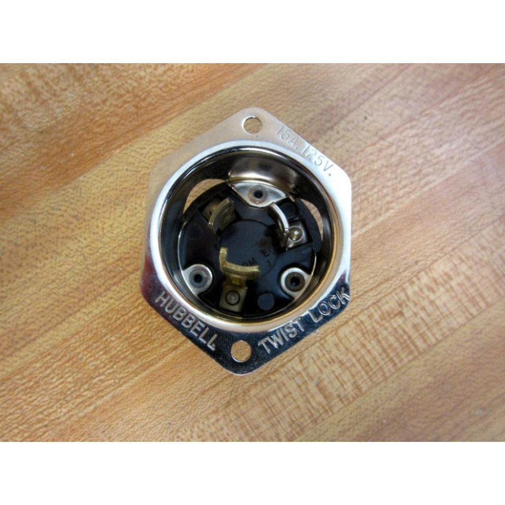 Hubbell 15A-125V Twist-Lock Flanged Inlet 15A125V L5-15P - New No Box Hubbell 15A-125V Twist-Lock Flanged Inlet 15A125V L5-15P - New No Box