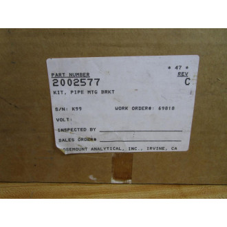 Rosemount 2002577 Pipe Mounting Bracket