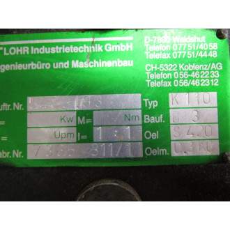 Flohr Industrial Technik 5483.93 Gear Reducer K110 3 Shaft - Used