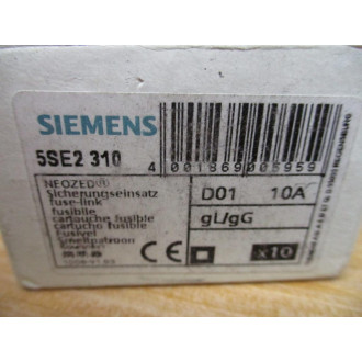 Siemens 5SE2 310 10A Neozed Fuse 5SE2310 (Pack of 10)