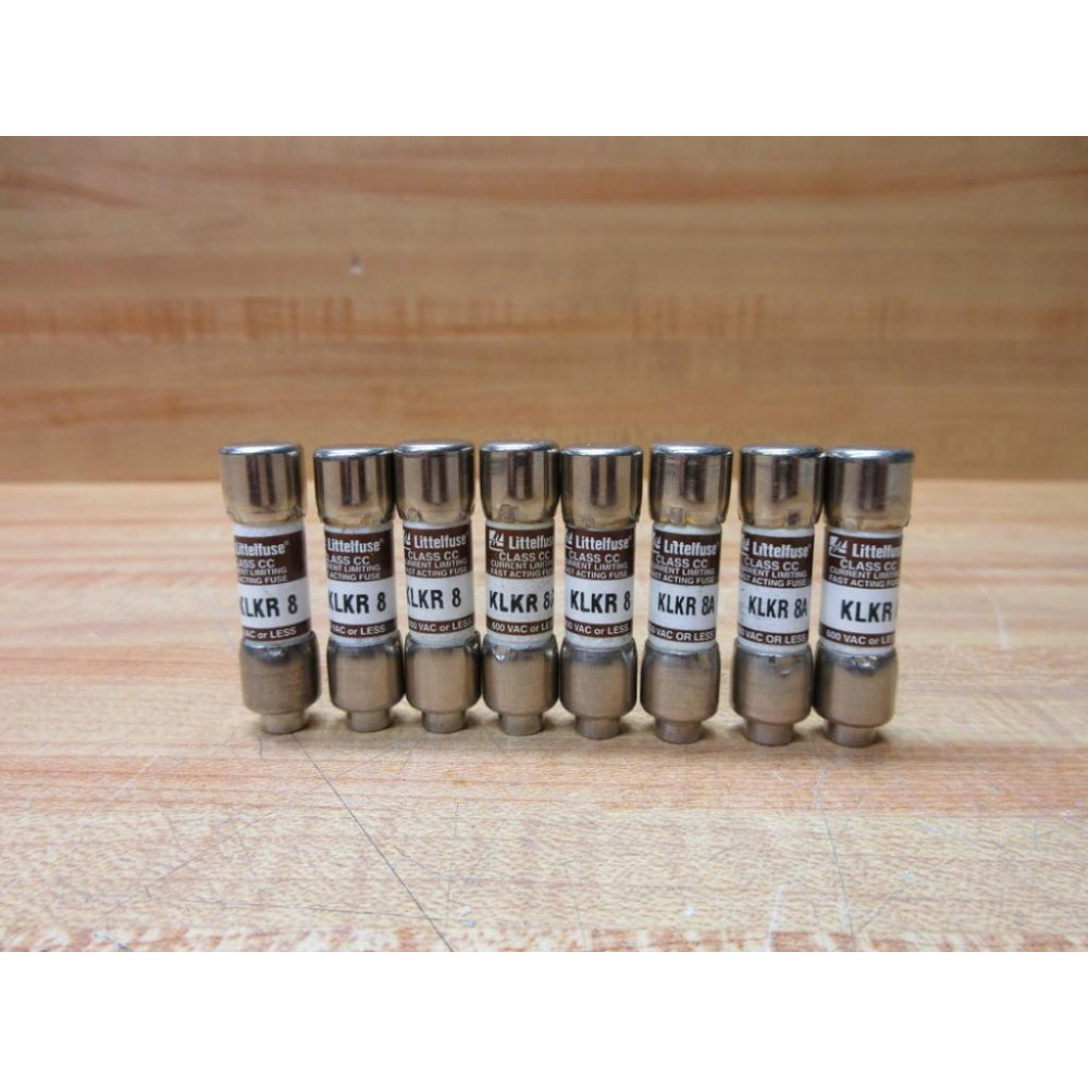 Littelfuse KLKR-8 Fuse Cross Ref 486M72, KLKR008 (Pack of 8) - New No Box