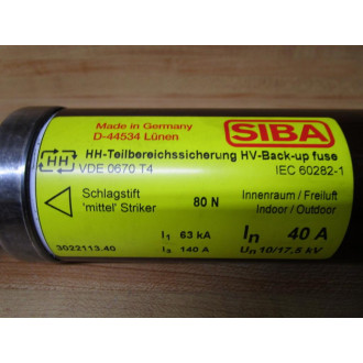 Siba 3022113.40 High Performance Fuse D-44534 Tested