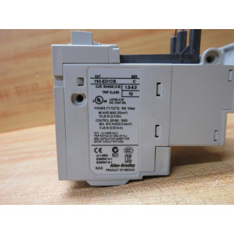Allen Bradley 193-ED1CB Overload Relay 193ED1CB WOut Red Test Button - Used
