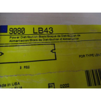 Square D 9080 LB43 Power Distribution Block Cover 9080LB43 (Pack of 3)