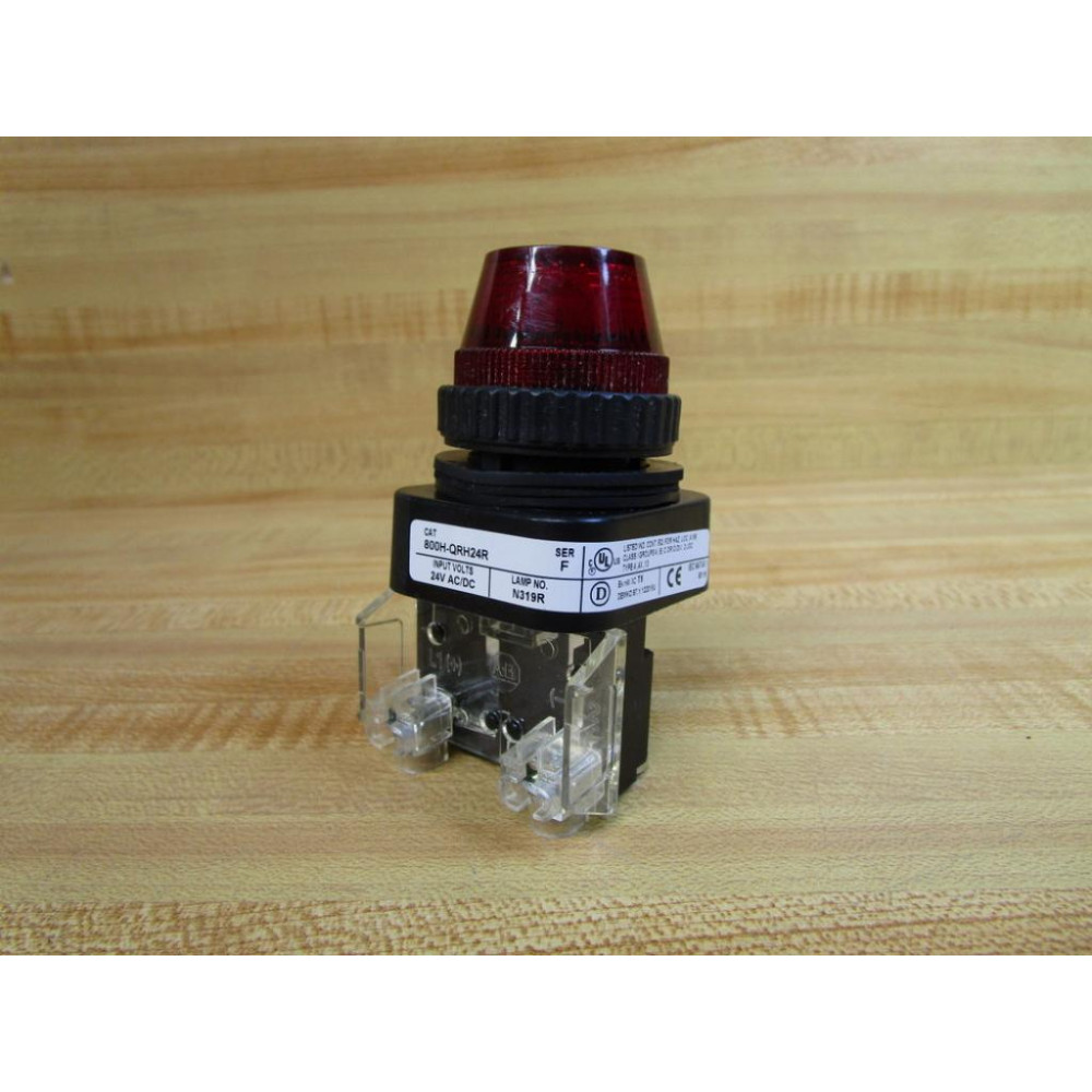 Allen Bradley 800H-QRH24R Pilot Light 800HQRH24R W800T-Blank - New No Box Allen Bradley 800H-QRH24R Pilot Light 800HQRH24R W800T-Blank - New No Box