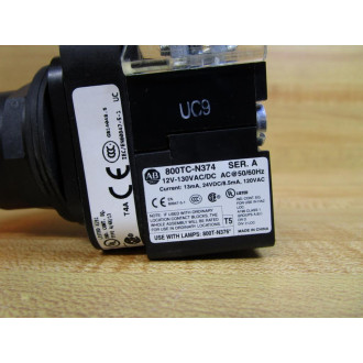 Allen Bradley 800H-QRTH2A Pilot Light W800TC-N374, W800T-XA - New No Box