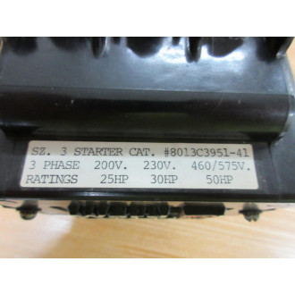 Ward Leonard 8013C3951-41 Joslyn Clark StarterContactor 8013C395141 - Used