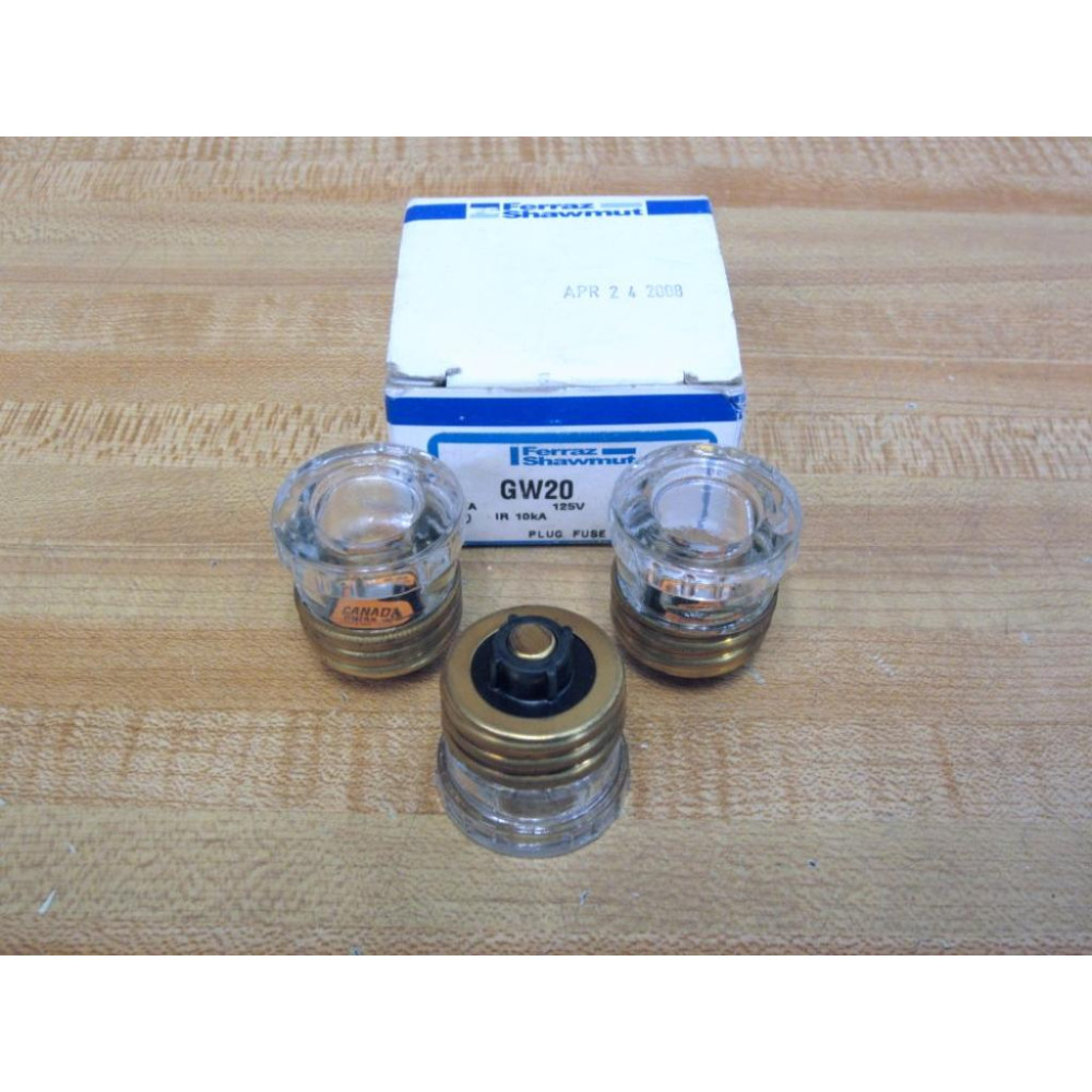 Ferraz  Shawmut GW20 Plug Fuse 20A (Pack of 3)