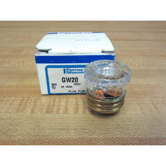 Ferraz  Shawmut GW20 Plug Fuse 20A (Pack of 3)