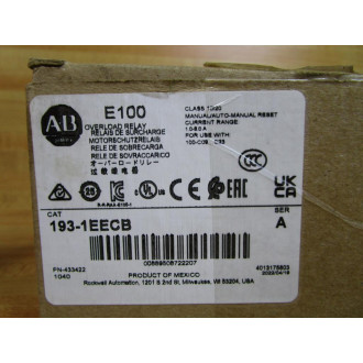 Allen Bradley 193-1EECB Overload Relay 1931EECB