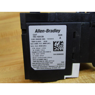 Allen Bradley 193-1EECB Overload Relay 1931EECB