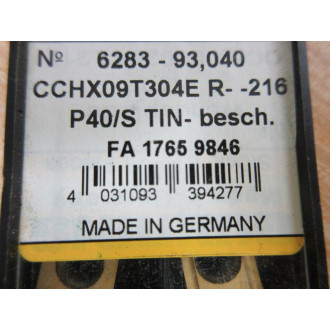 Guhring CCHX09T304E R-216 Indexable Insert 6283-93,040 (Pack of 10)