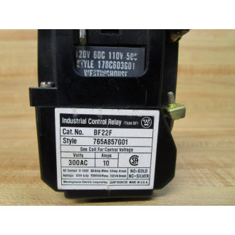 Westinghouse BF22F Control Relay 765A857G01,Coil 178C603G01,Cracked - Used
