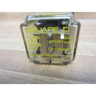 Square D 8501 KP12P14V20 Relay 8501KP12P14V20 Series D - Used