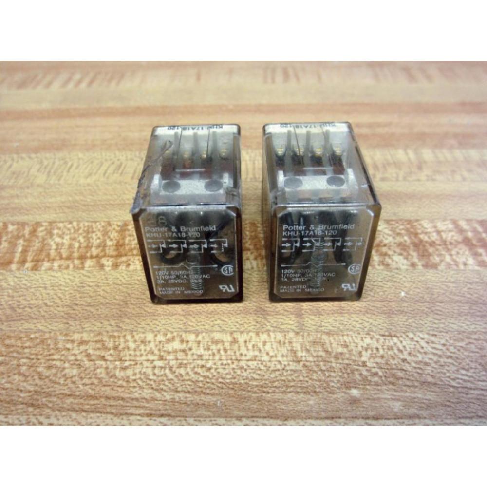 Potter & Brumfield KHU-17A18-120 Relay KHU17A18120 (Pack of 2) - Used