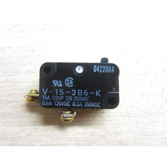 Micro Switch V-15-3B6-K Omron Switch V153B6K (Pack of 2) - New No Box